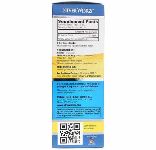 Colloidal Silver 250 PPM, NPSW
